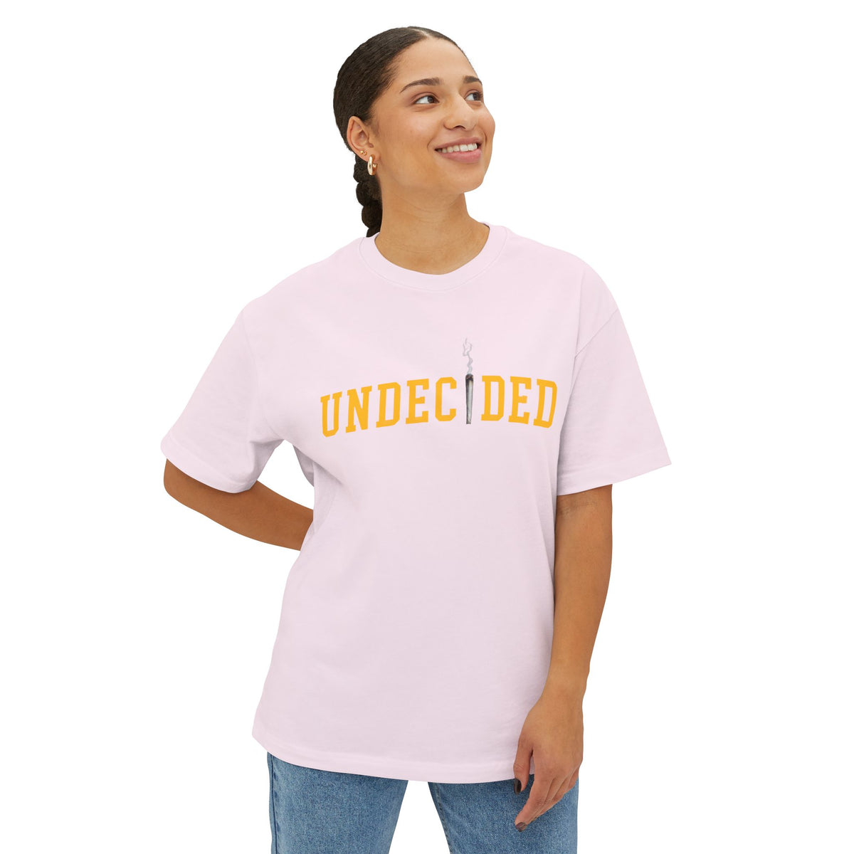 "UNDECIDED" Unisex Oversized Boxy Tee - Gold