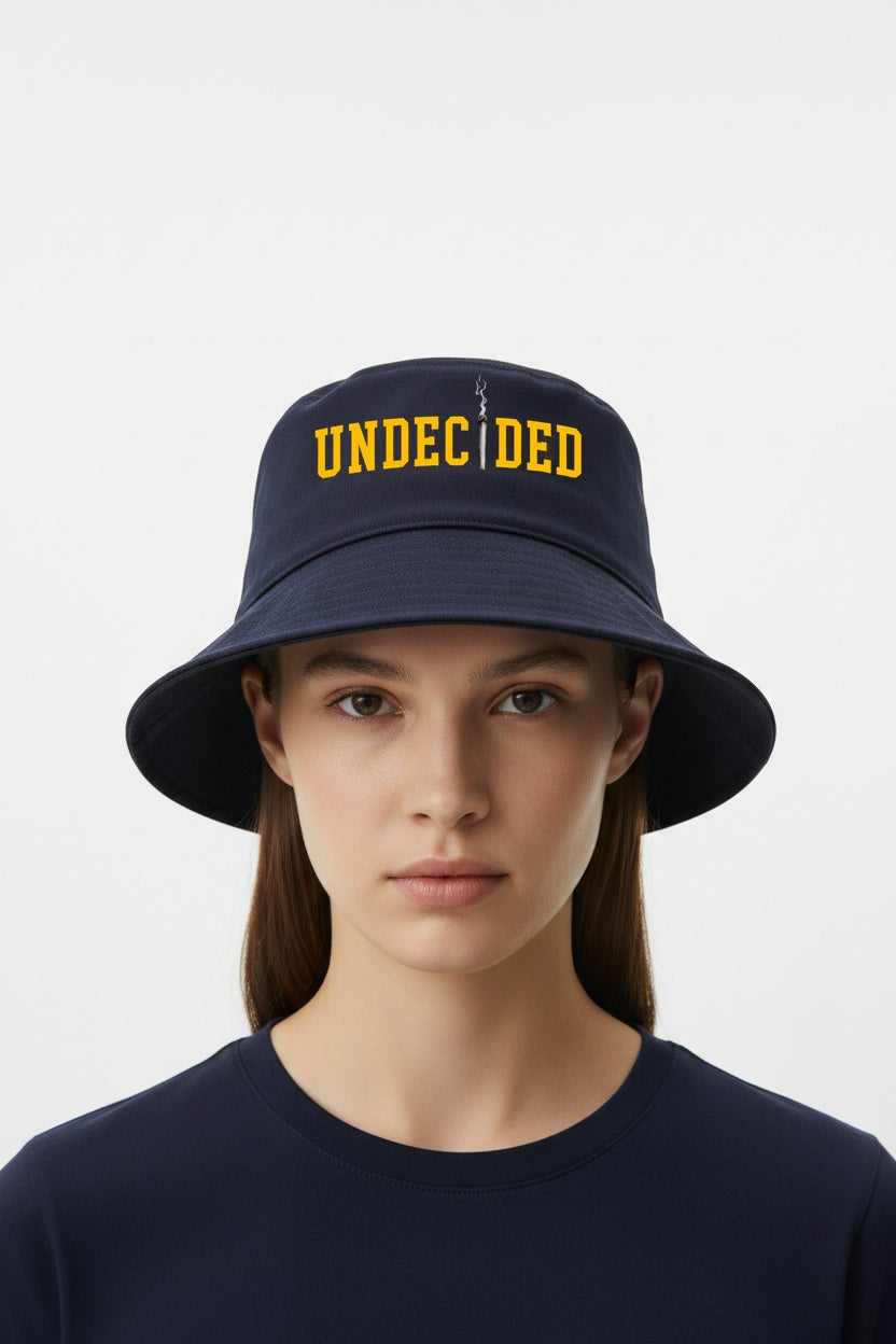 Embroidered Bucket Hat - Gold